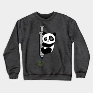 Panda Vaccine with syringe for your children Crewneck Sweatshirt